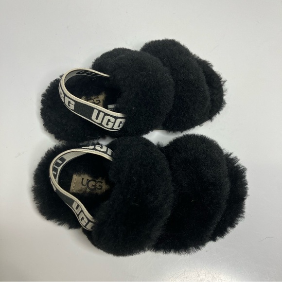UGG Kids oh Yeah slides black & white size 6 - Picture 2 of 7
